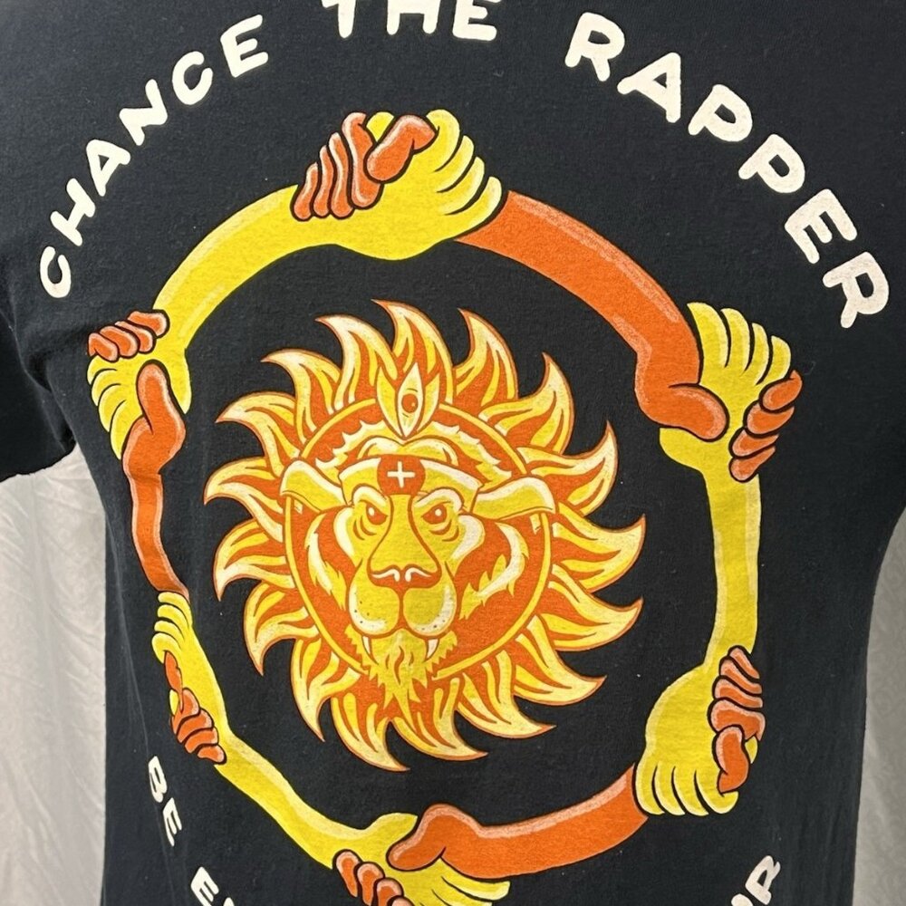 Chance the Rapper Be Encouraged Tour Shirt Courage Lion Graphic Black M - Picture 5 of 13